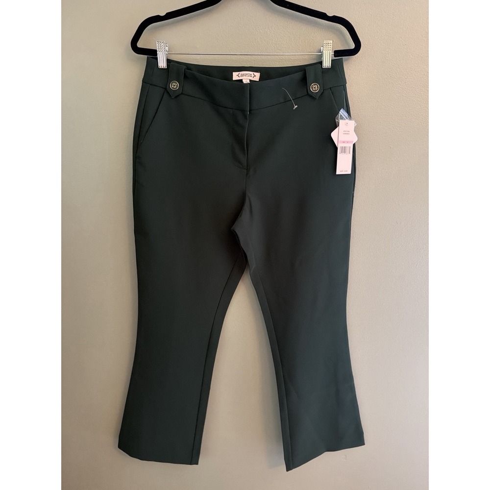 Nanette Lepore Size 10 NWT Evergreen Boot Cut Dress Pants Career Office Green